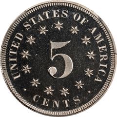 Picture of 1867 SHIELD 5C, NO RAYS PR67 Deep Cameo