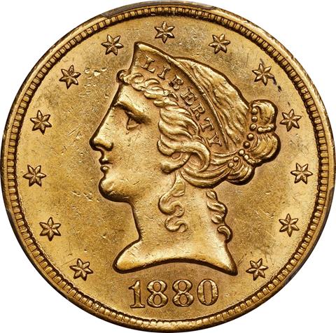 Picture of 1880-CC LIBERTY $5 MS61 