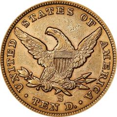 Picture of 1865-S LIBERTY HEAD $10 AU55 