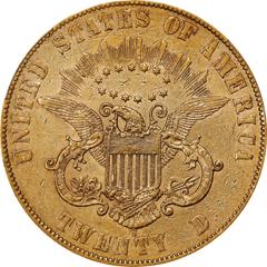 Picture of 1861-S LIBERTY HEAD $20, PAQUET AU53 