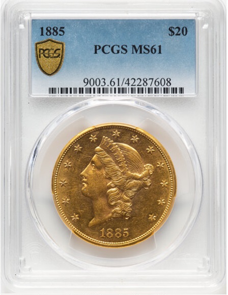 Picture of 1885 LIBERTY HEAD $20 MS61 