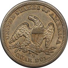 Picture of 1861-S LIBERTY SEATED 25C, NO MOTTO AU58 