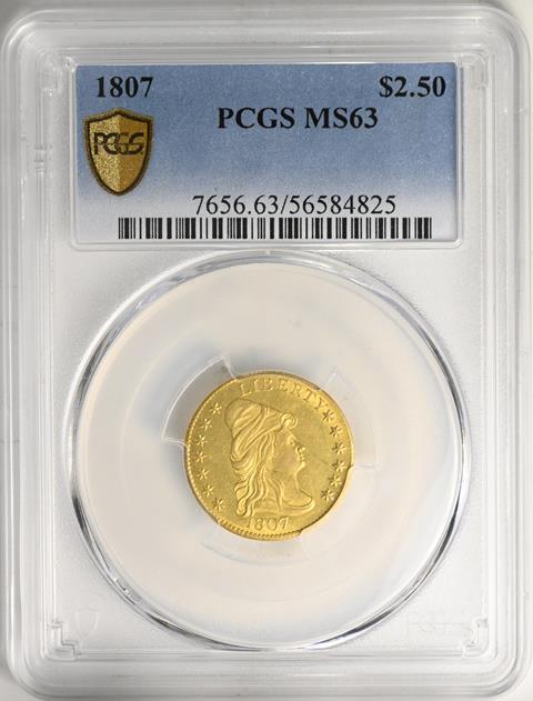 Picture of 1807 DRAPED BUST $2.5 MS63 