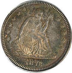 Picture of 1873 LIBERTY SEATED 25C, NO ARROWS, CLOSED 3 AU58 