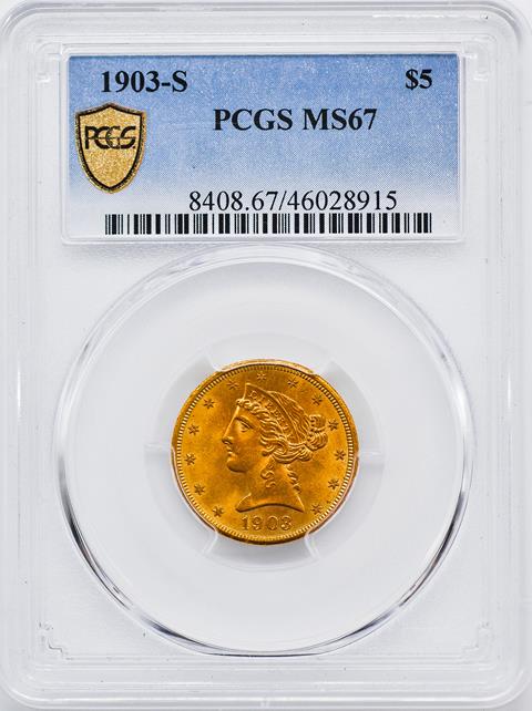 Picture of 1903-S LIBERTY $5 MS67 