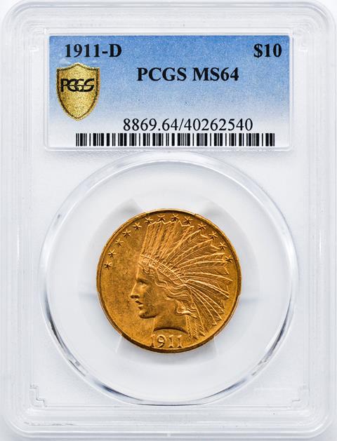 Picture of 1911-D INDIAN $10 MS64 