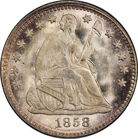 Picture of 1858 LIBERTY SEATED H10C MS68 