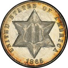 Picture of 1865 SILVER 3CS MS67+ 