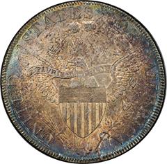 Picture of 1798 DRAPED BUST $1, POINTED 9, 4 VERTICAL LINES MS64 