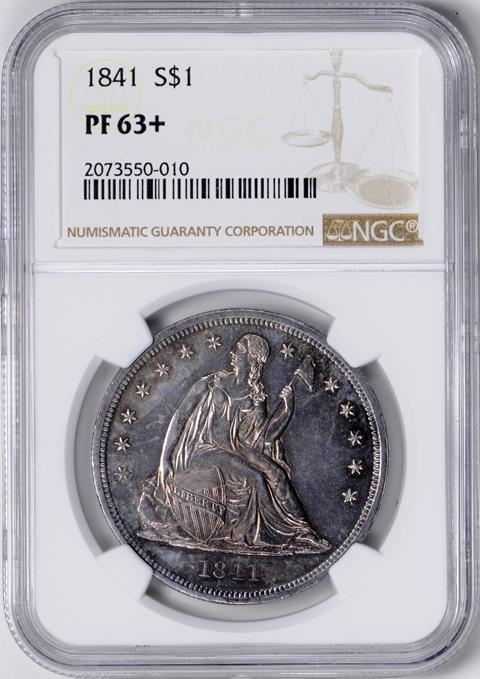 Picture of 1841 LIBERTY SEATED S$1, NO MOTTO PR63+ 