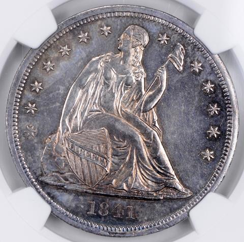 Picture of 1841 LIBERTY SEATED S$1, NO MOTTO PR63+ 