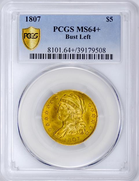 Picture of 1807 CAPPED BUST $5, BUST LEFT MS64+ 