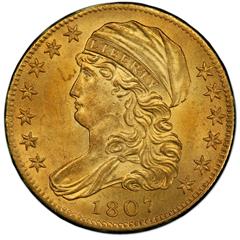 Picture of 1807 CAPPED BUST $5, BUST LEFT MS64+ 