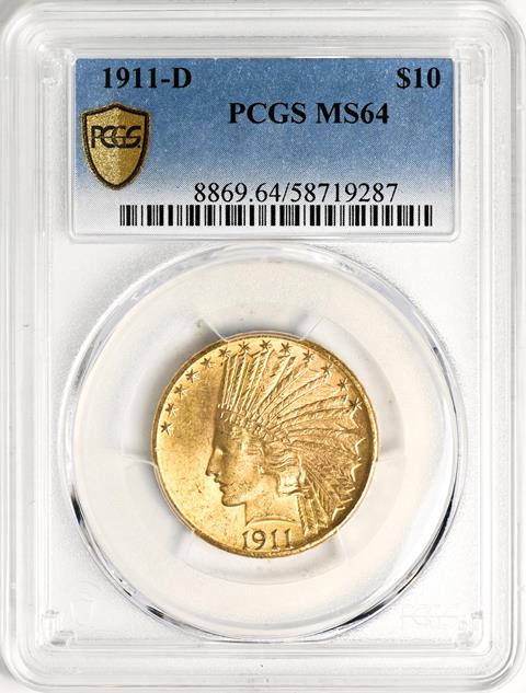 Picture of 1911-D INDIAN $10 MS64 
