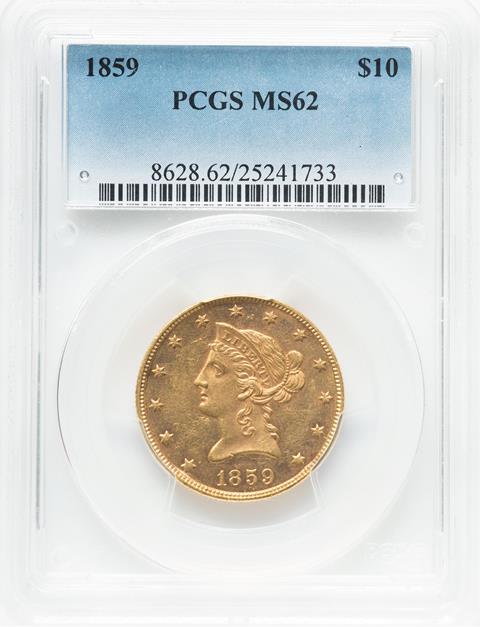 Picture of 1859 LIBERTY HEAD $10 MS62 