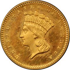 Picture of 1860 GOLD G$1, TYPE 3 PR65 Cameo