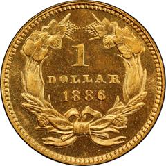 Picture of 1886 GOLD G$1, TYPE 3 PR67 