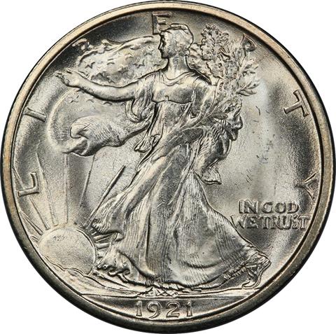 Picture of 1921-D WALKING LIBERTY 50C MS65 