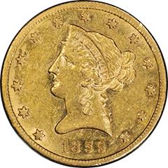 Picture of 1859-S LIBERTY HEAD $10 AU55 