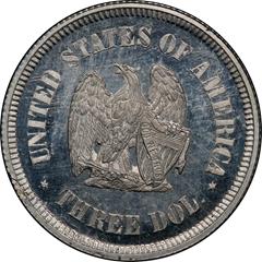 Picture of 1872 AMAZONIAN $3 J-1237, ALUMINUM PR65 Cameo