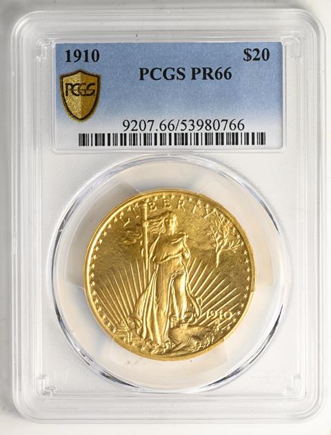 Picture of 1910 ST. GAUDENS $20 PR66 