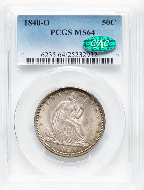 Picture of 1840-O LIBERTY SEATED 50C, NO MOTTO MS64 