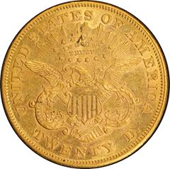 Picture of 1871-CC LIBERTY HEAD $20 AU55 