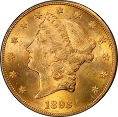 Picture of 1893-CC LIBERTY HEAD $20 MS63 