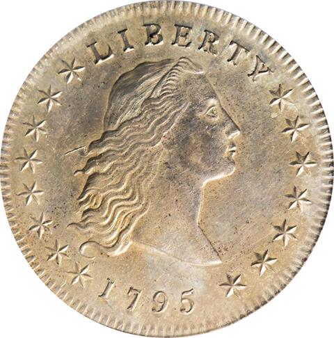 Picture of 1795 FLOWING HAIR $1, 3 LEAVES AU58 