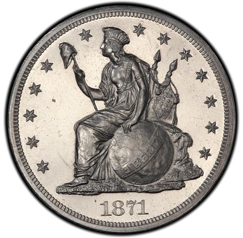 Picture of 1871 $1, J-1150 PR66+ Cameo