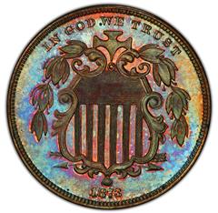 Picture of 1873 SHIELD 5C, J-1264 PR66+ Red Brown