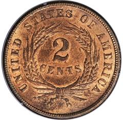 Picture of 1864 2C, SMALL MOTTO MS65 Red