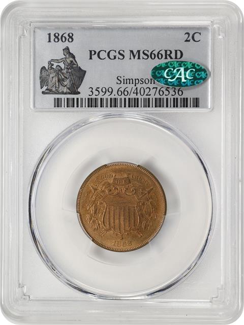 Picture of 1868 2C MS66 RD