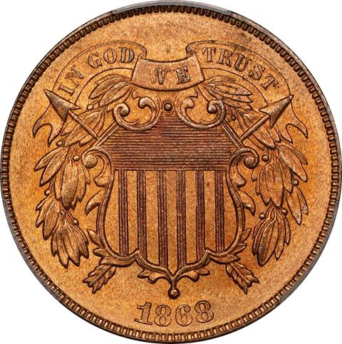 Picture of 1868 2C MS66 RD