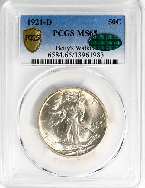 Picture of 1921-D WALKING LIBERTY 50C MS65 