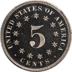 Picture of 1867 SHIELD 5C, NO RAYS PR67 Deep Cameo