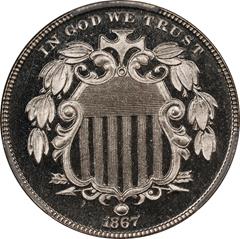Picture of 1867 SHIELD 5C, NO RAYS PR67 Deep Cameo