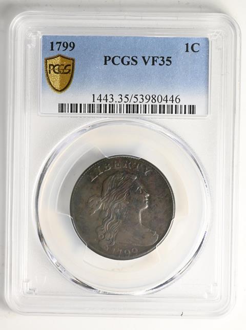 Picture of 1799 DRAPED BUST 1C VF35 Brown