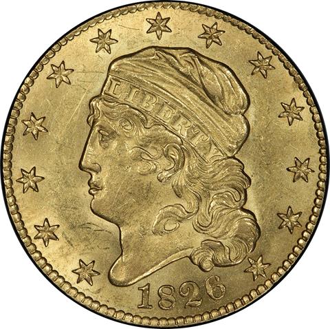 1826 CAPPED BUST $5