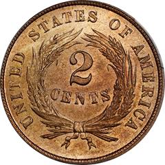 Picture of 1864 2C, SMALL MOTTO MS66 Red