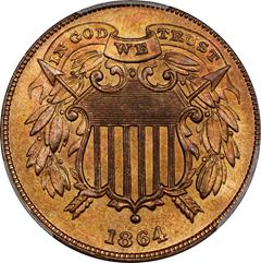 Picture of 1864 2C, SMALL MOTTO MS66 Red