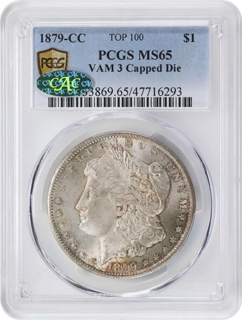 Picture of 1879-CC MORGAN S$1, CAPPED DIE MS65 