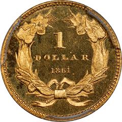 Picture of 1861 GOLD G$1, TYPE 3 PR65 Cameo