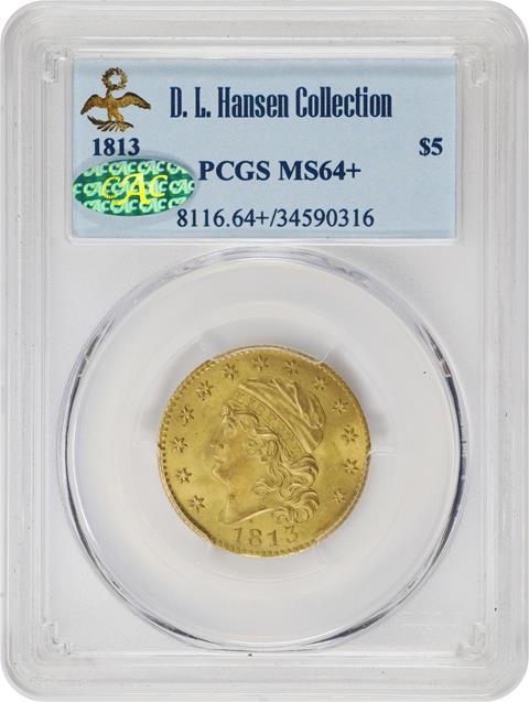 Picture of 1813 CAPPED BUST $5 MS64+ 