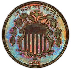 Picture of 1873 SHIELD 5C, J-1264 PR66+ Red Brown