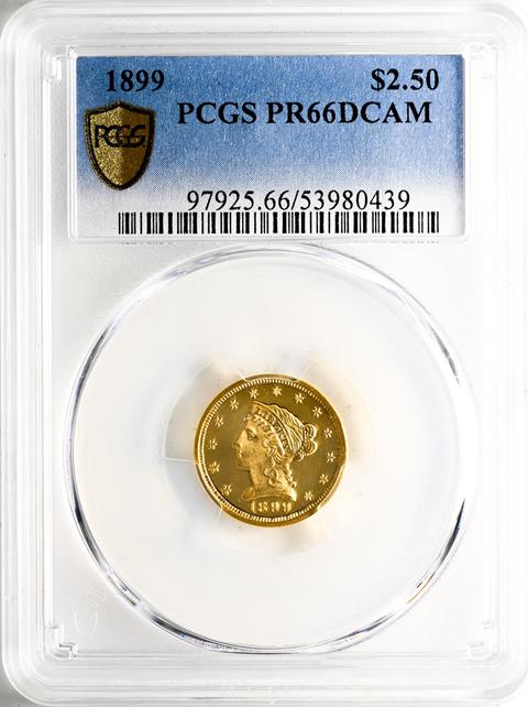 Picture of 1899 LIBERTY HEAD $2.5 PR66 Deep Cameo