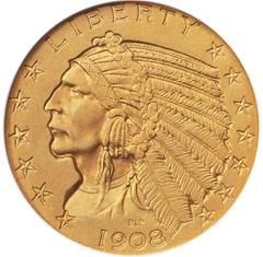 Picture of 1908 INDIAN HEAD $5 PR67 