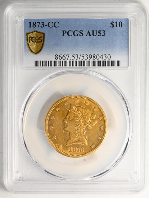 Picture of 1873-CC LIBERTY HEAD $10 MS53 