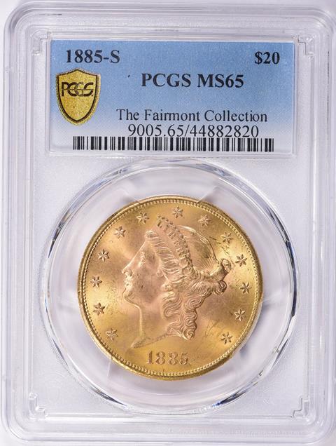 Picture of 1885-S LIBERTY HEAD $20 MS65 