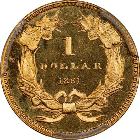 Picture of 1861 GOLD G$1 PR65 CAM